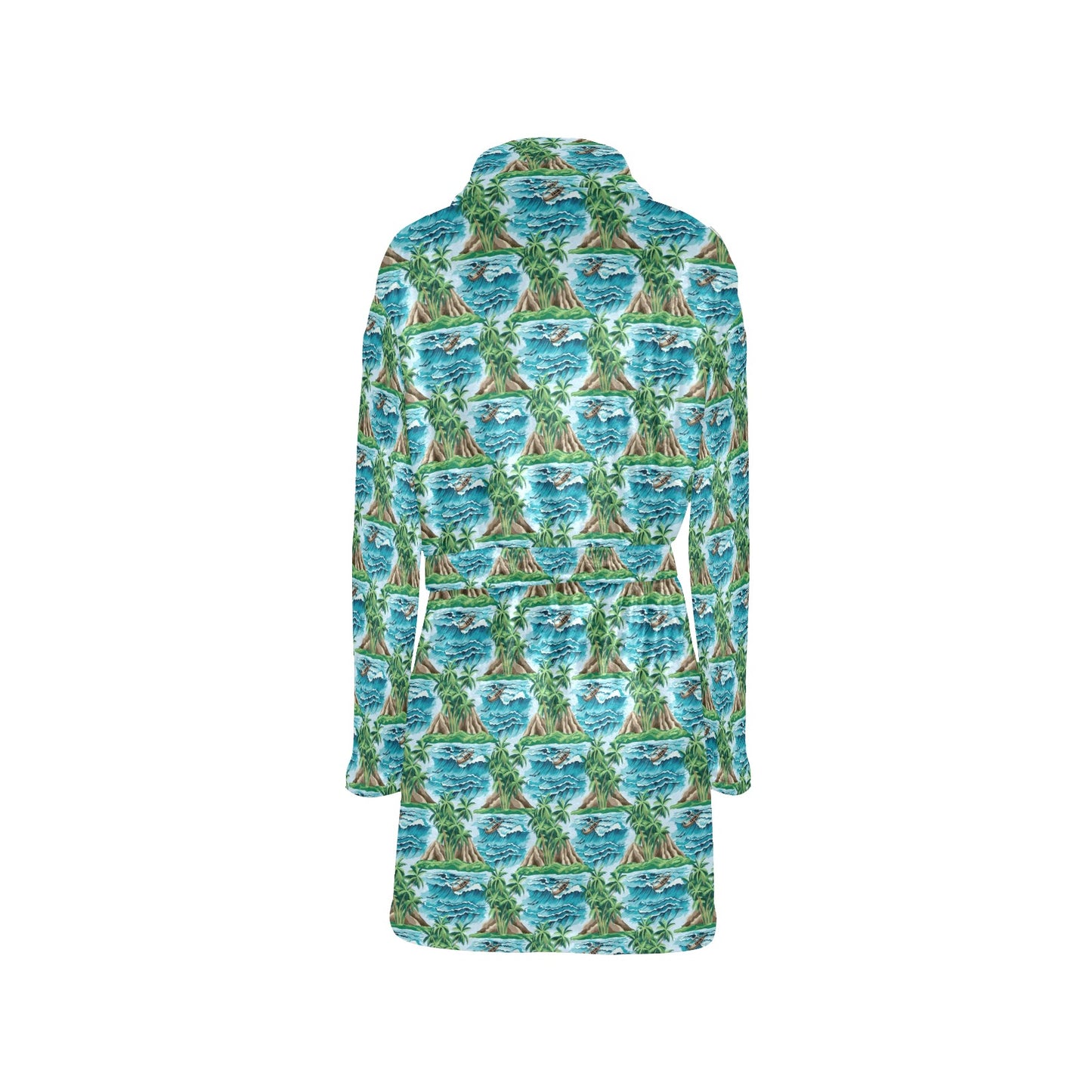 Palm Tree Hawaiian Themed Design Print Women's Fleece Robe