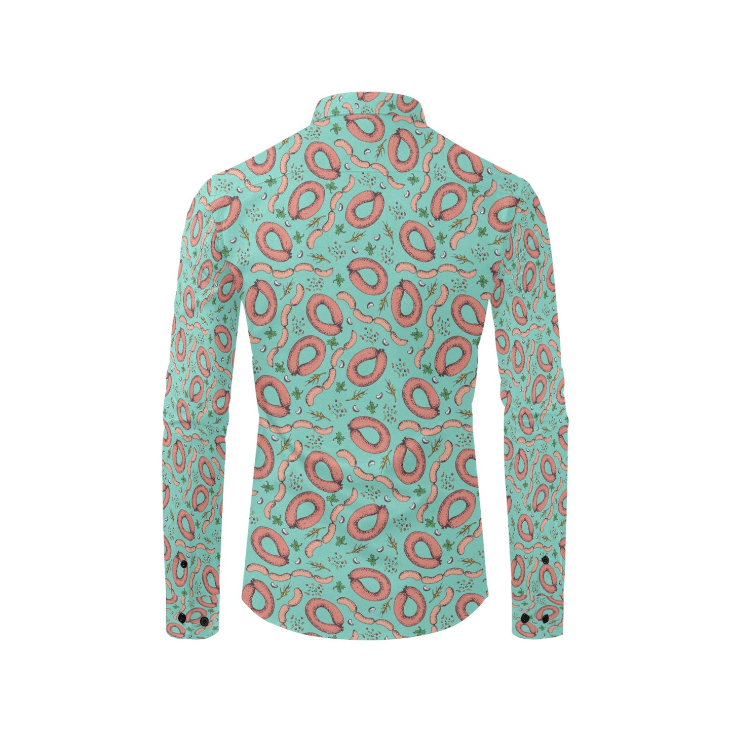 Sausage Print Design LKS303 Men's Long Sleeve Dress Shirt