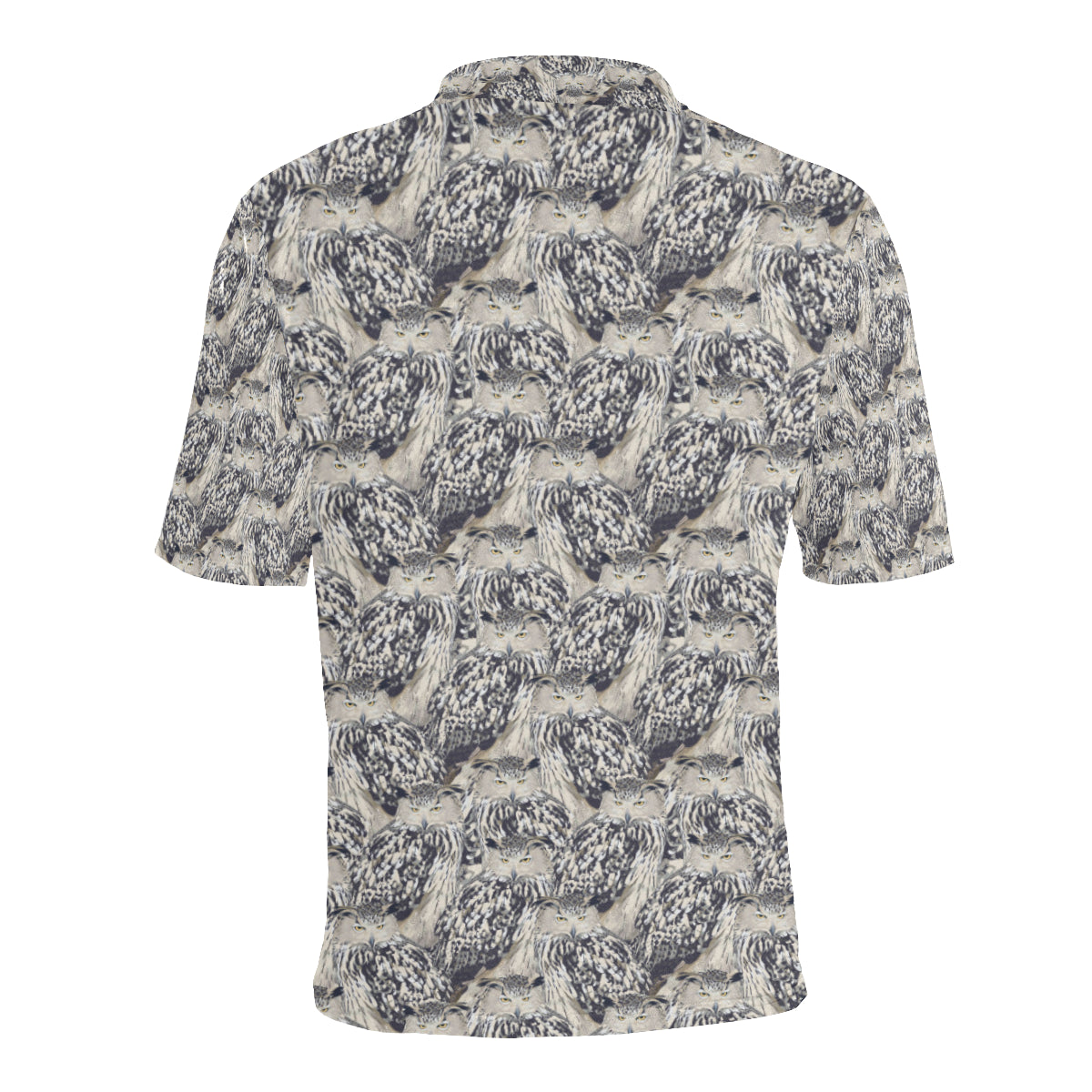 Owl Realistic Themed Design Print Men Polo Shirt