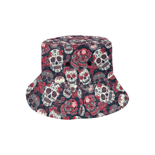 Sugar Skull Print Design LKS303 Unisex Bucket Hat