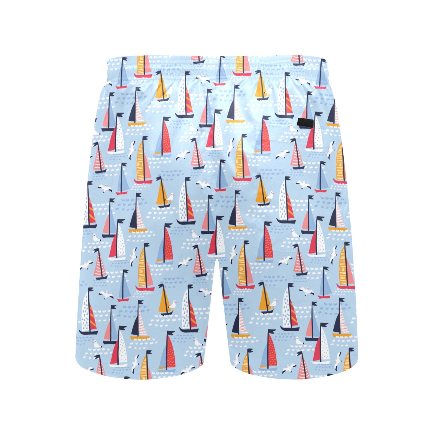 Sailboat Print Design LKS304 Men's Swim Trunks Beach Shorts