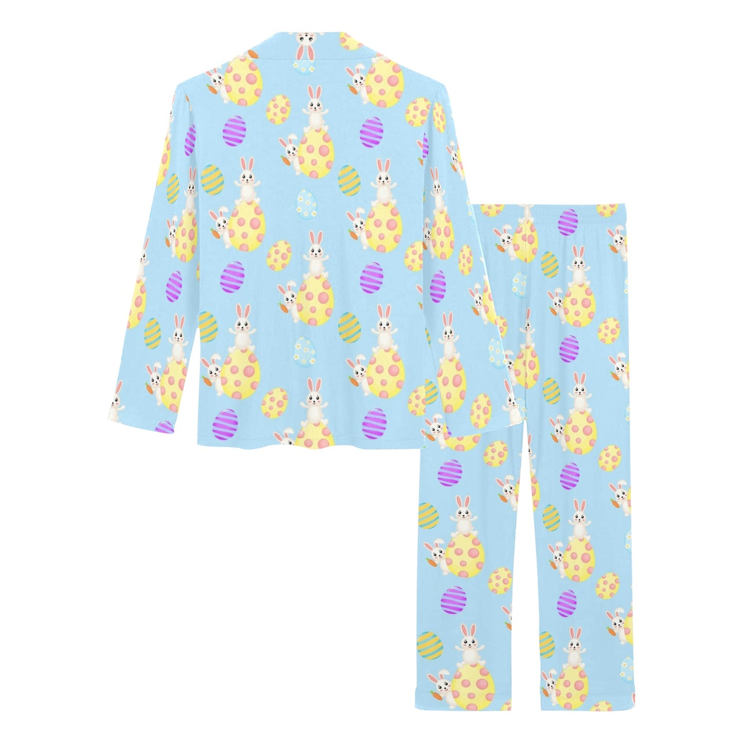 Easter Eggs Pattern Print Design RB015 Women's Long Pajama Set