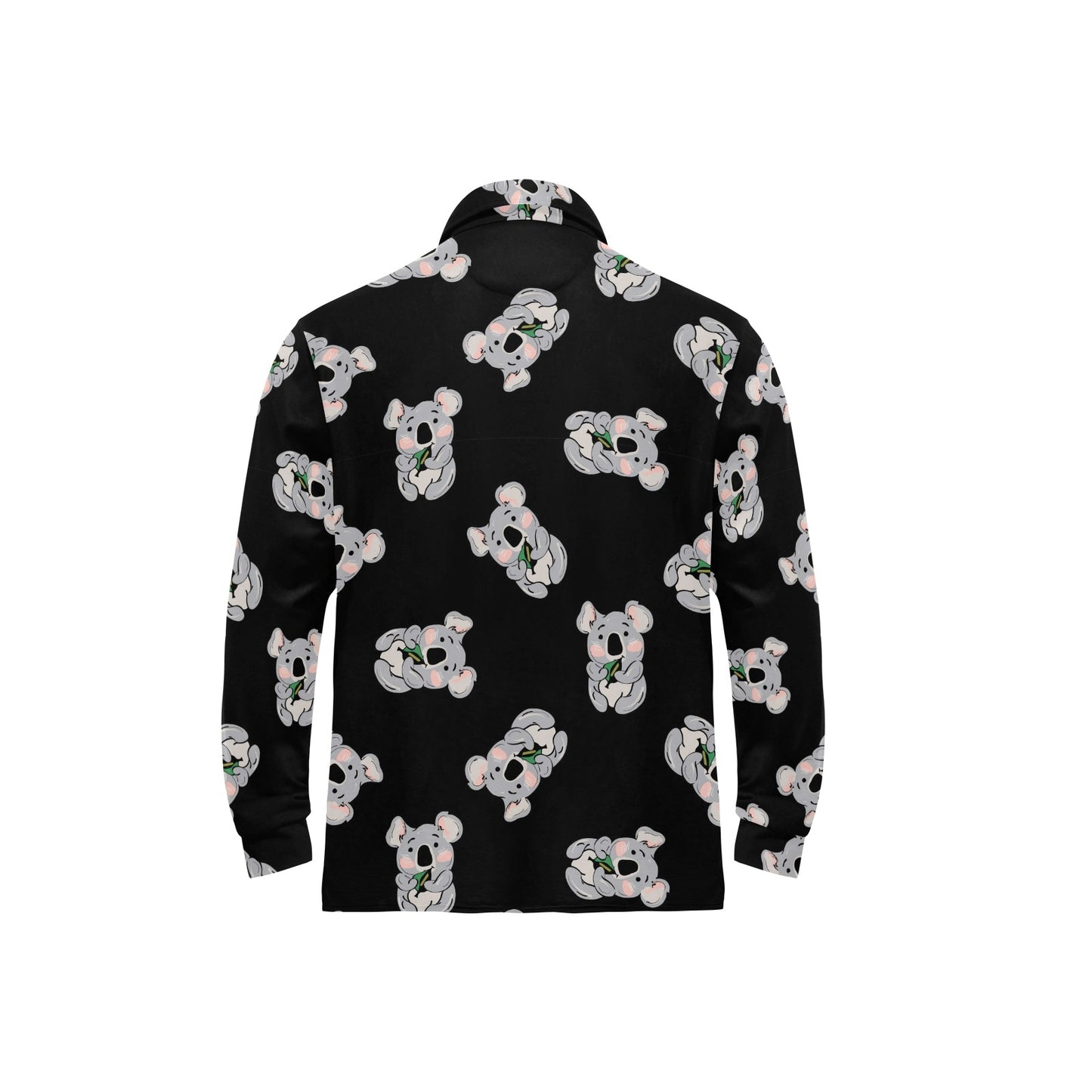 Koala Pattern Print Design 05 Long Sleeve Polo Shirt For Men's