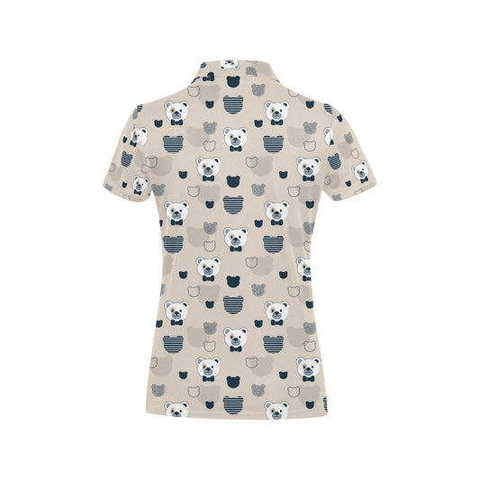 Bear Pattern Print Design 05 Women's Polo Shirt