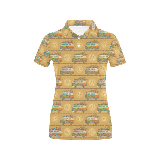 Hippie Van Print Design LKS304 Women's Polo Shirt