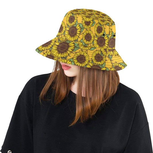Sunflower Pattern Print Design SF04 Unisex Bucket Hat