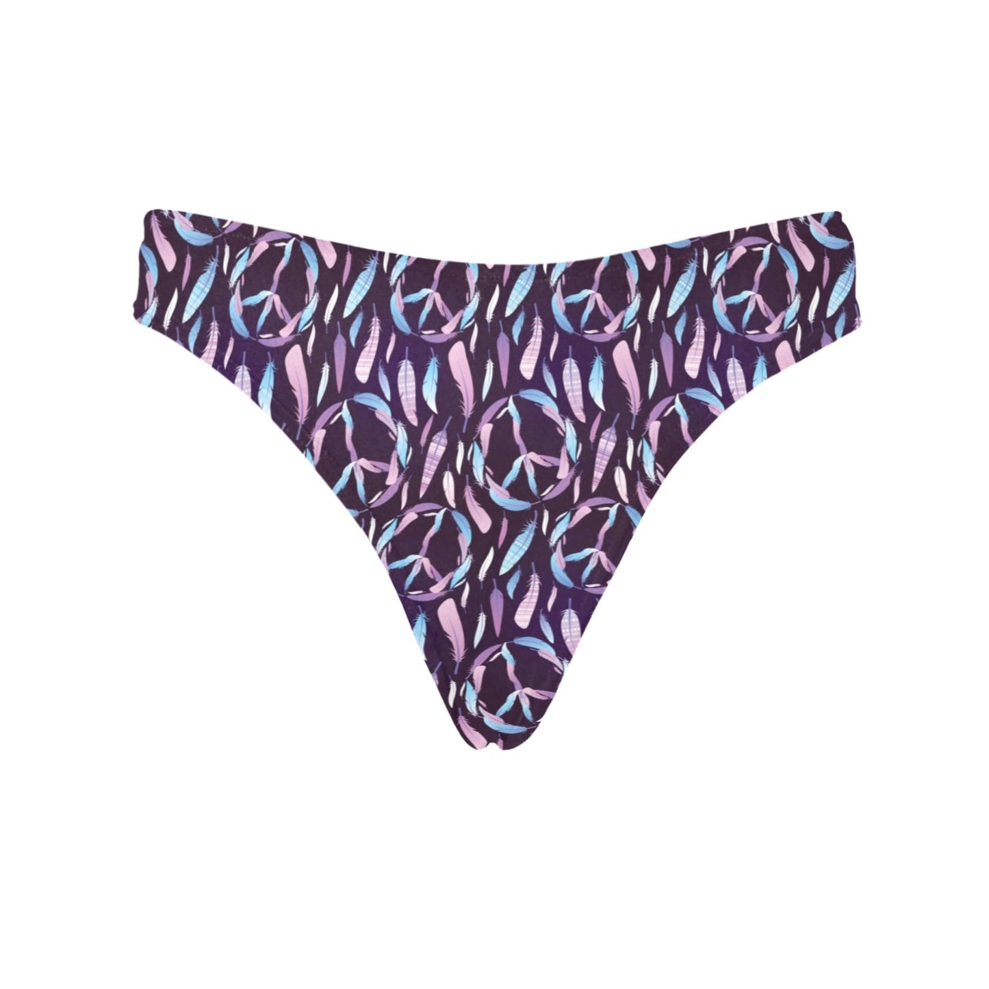 Peace Sign Feather Design Print Women's Thongs