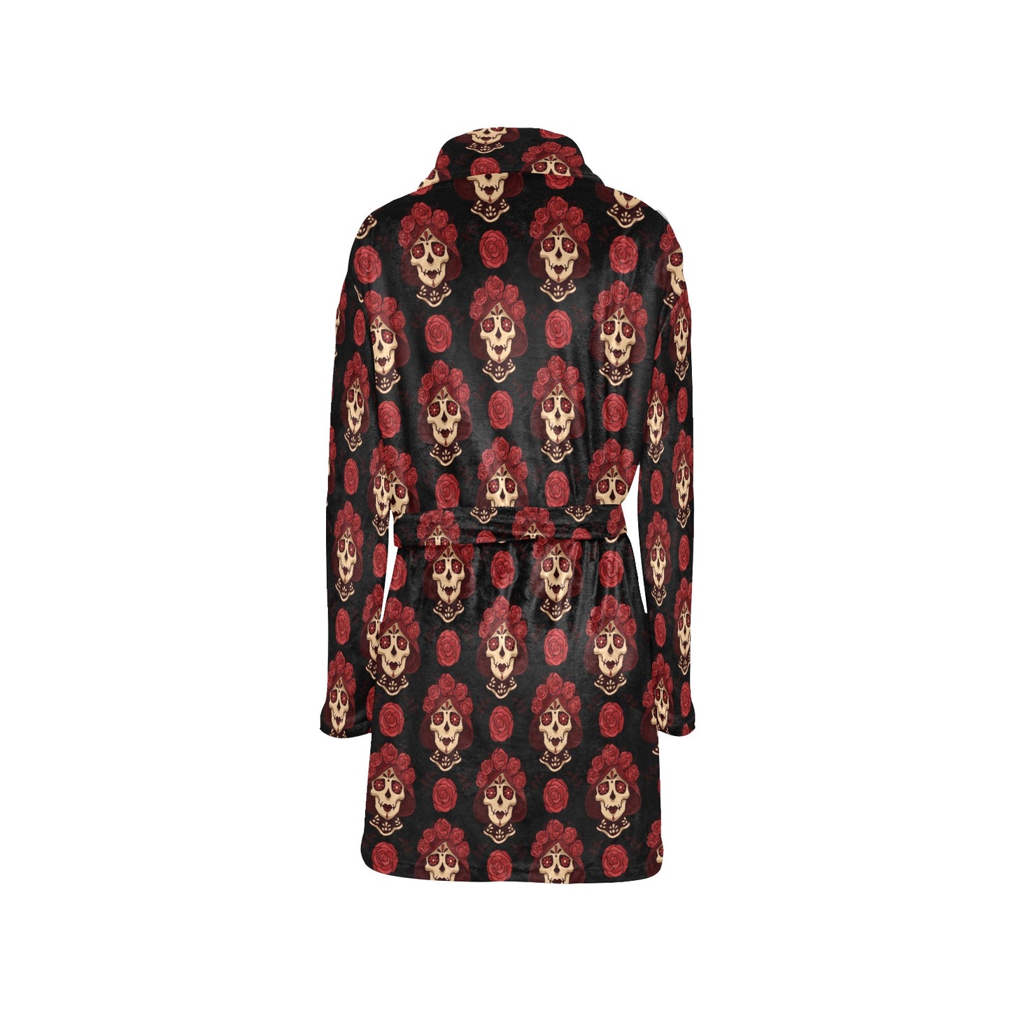 Day of the Dead Skull Girl Pattern Women's Fleece Robe