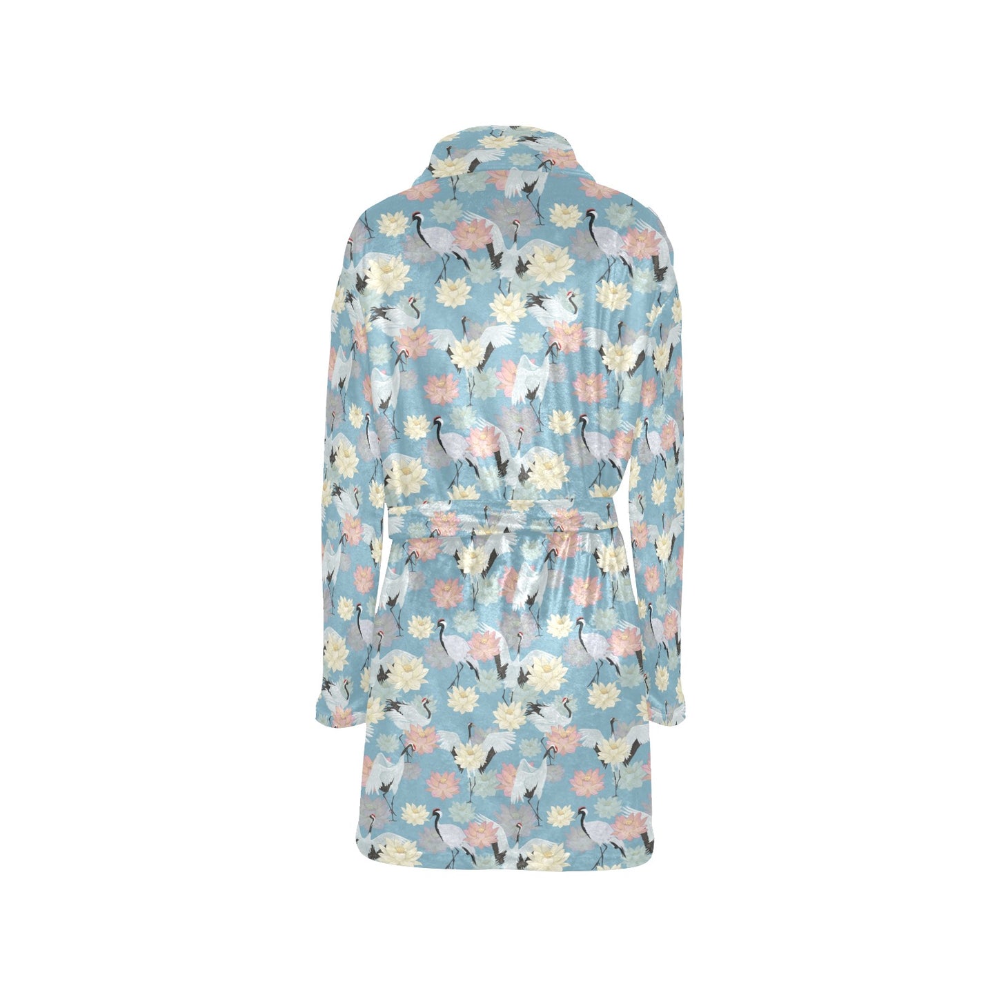 Water Lily Print Design LKS304 Women's Fleece Robe