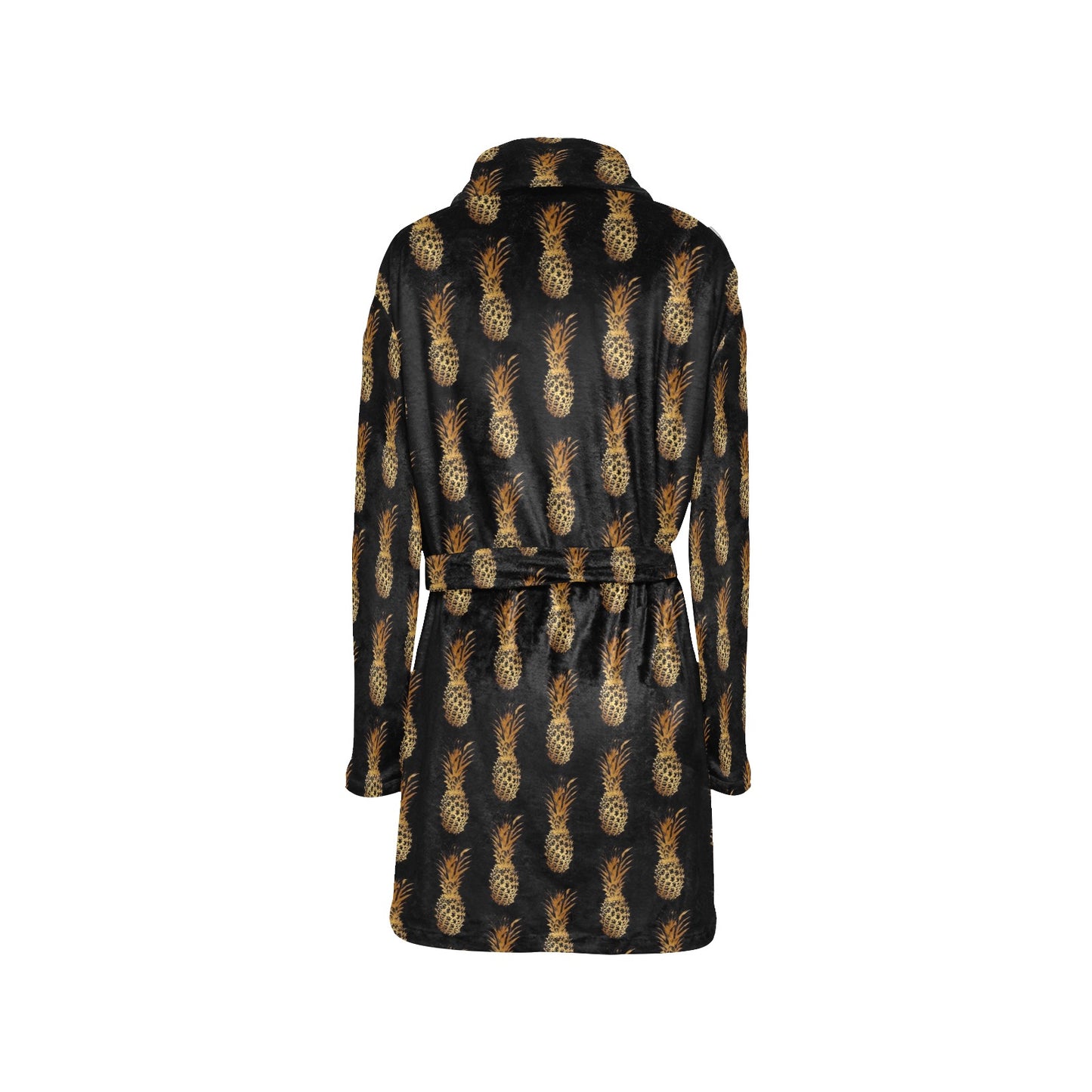 Pineapple Pattern Print Design A02 Women's Fleece Robe