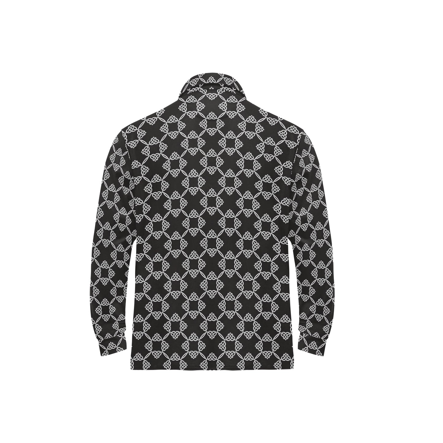 Celtic Pattern Print Design 06 Long Sleeve Polo Shirt For Men's