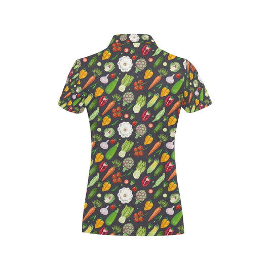 Vegan Pattern Themed Design Print Women's Polo Shirt