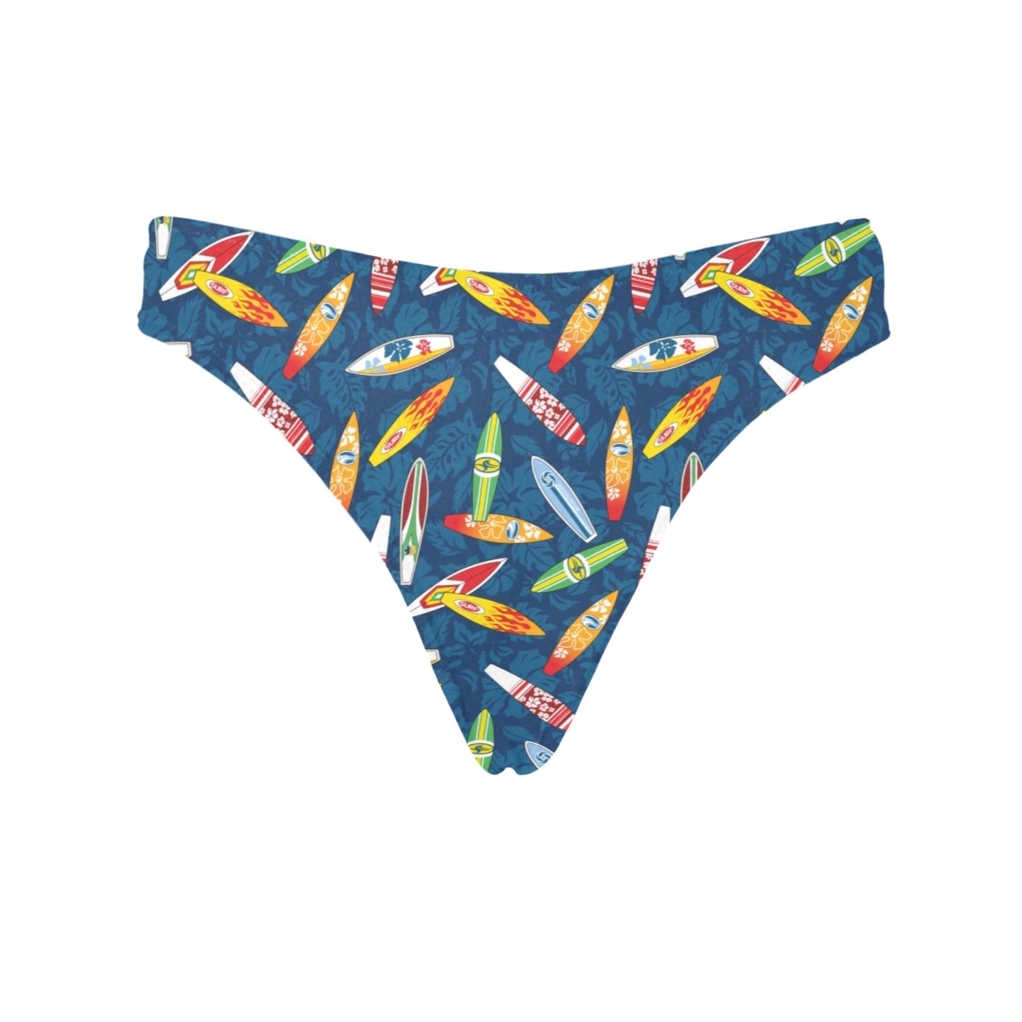Surfboard Pattern Print Women's Thongs