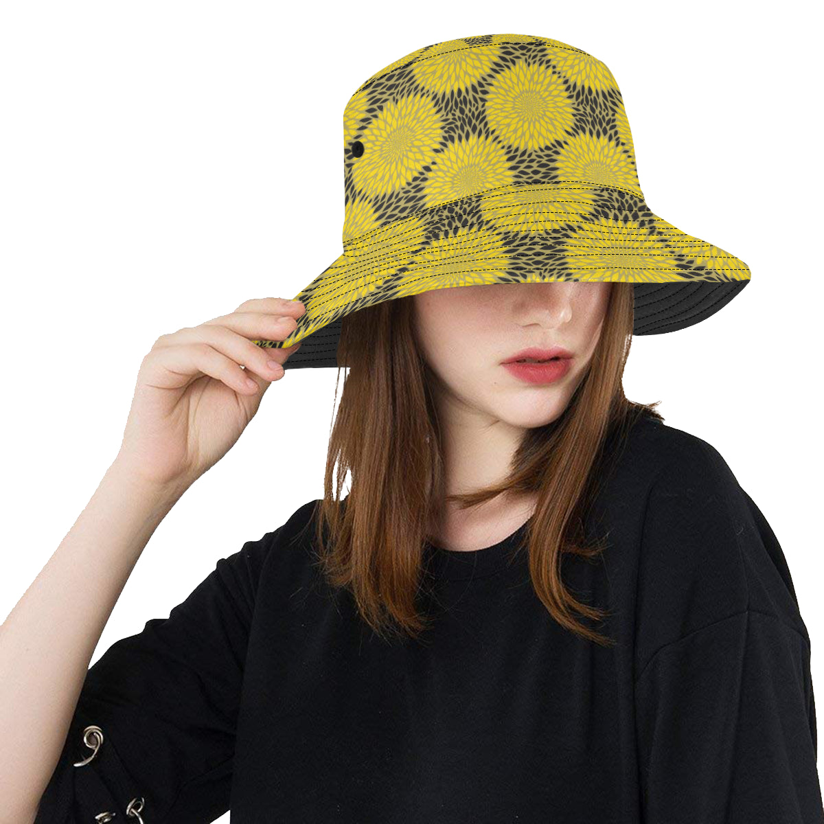 Sunflower Pattern Print Design SF06 Unisex Bucket Hat