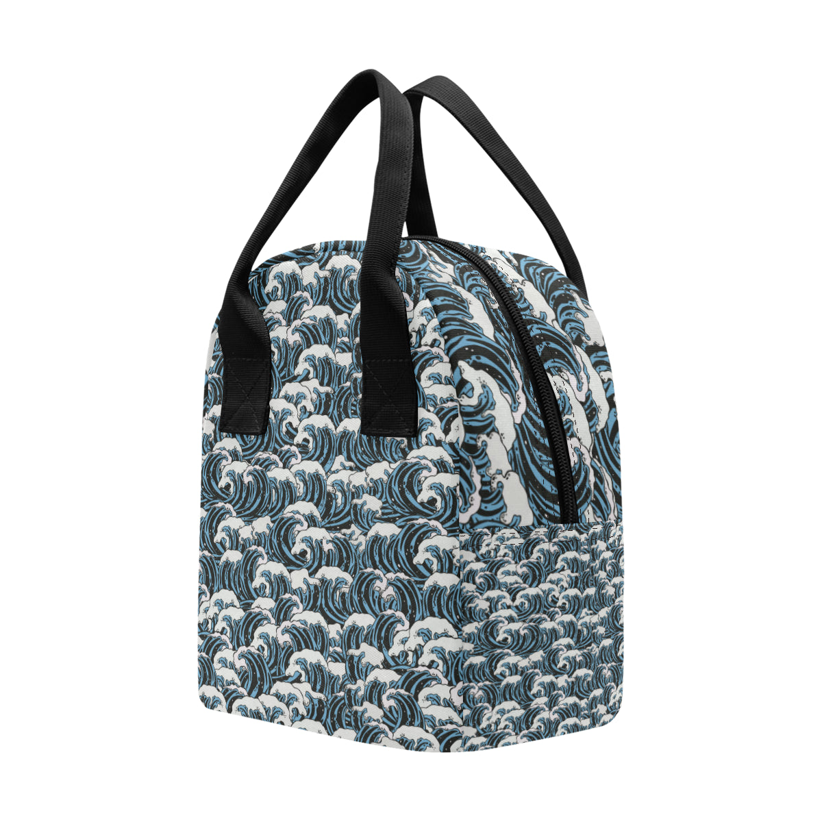 Surf Wave Pattern Print Insulated Lunch Bag