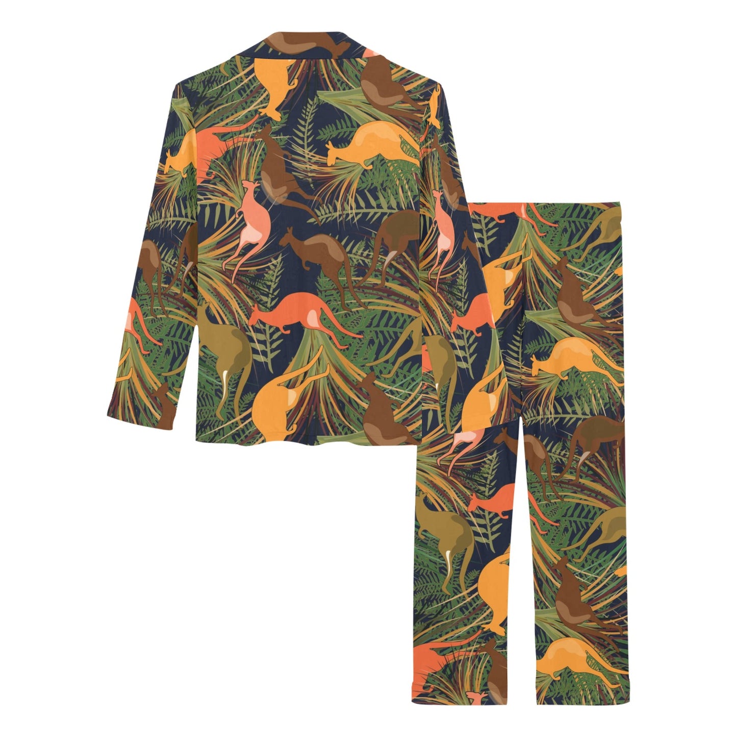 Kangaroos Pattern Print Design 07 Women's Long Pajama Set
