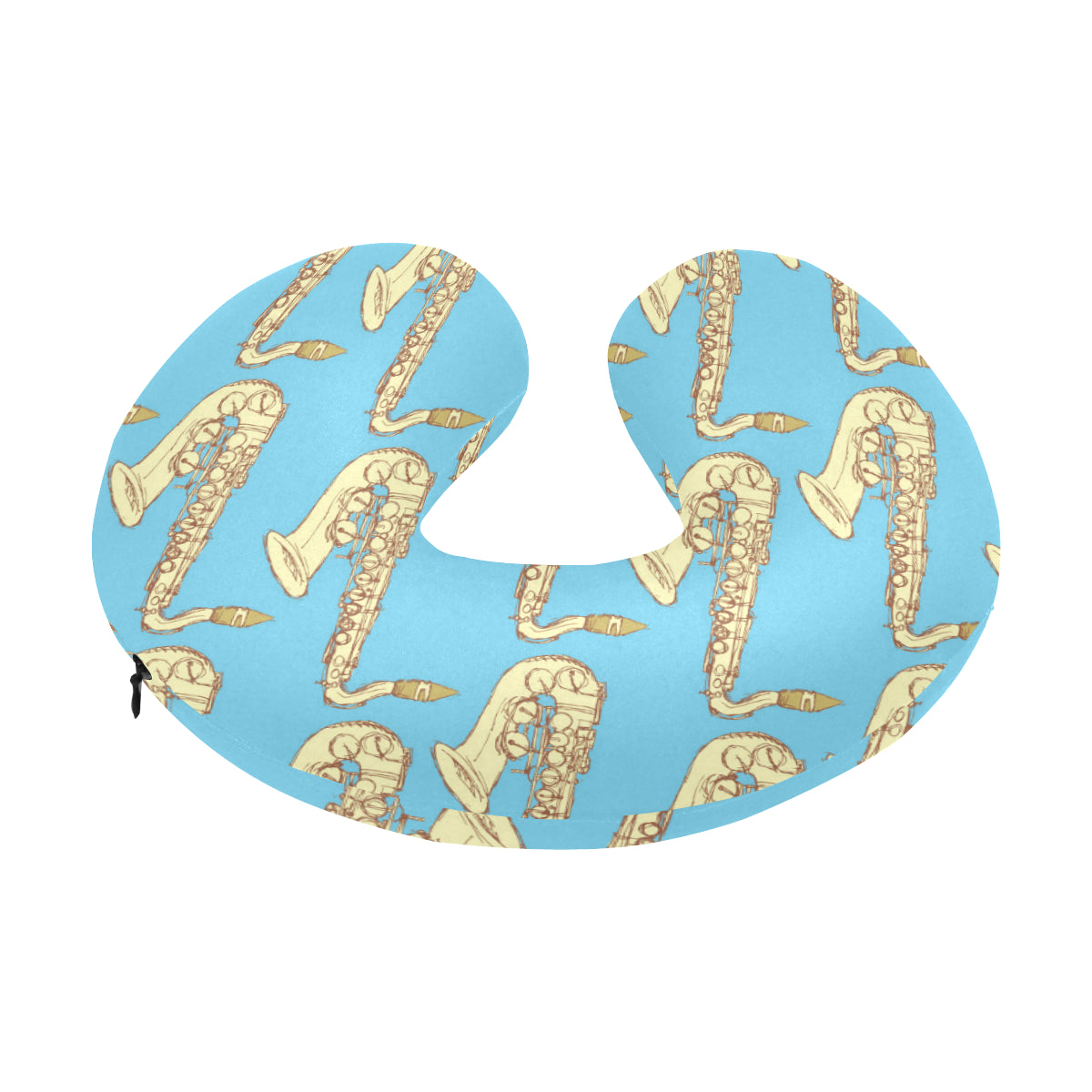 Saxophone Pattern Print Design 03 U-Shaped Travel Neck Pillow
