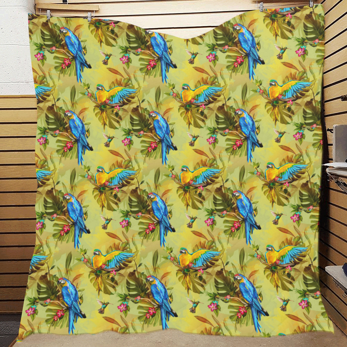 Parrot Pattern Print Design A02 Premium Quilt