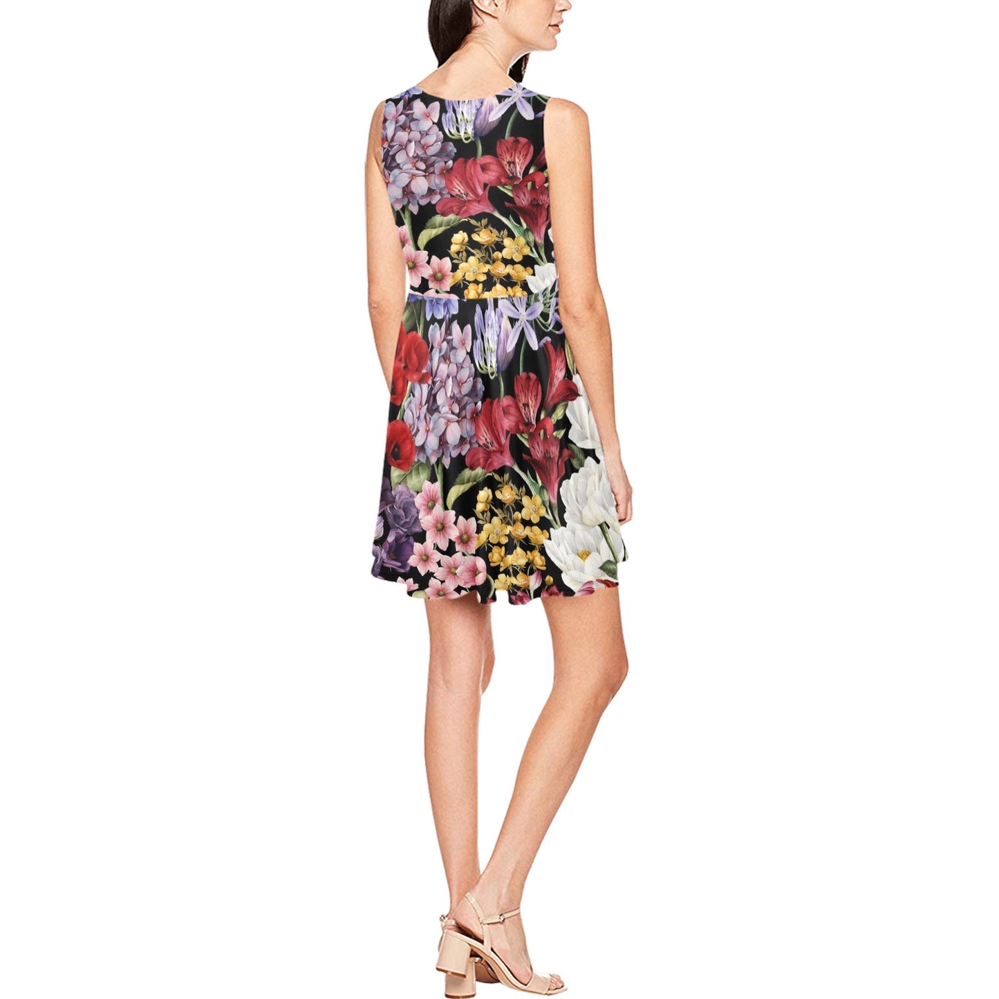 Summer Floral Pattern Print Design SF04 Sleeveless Dress