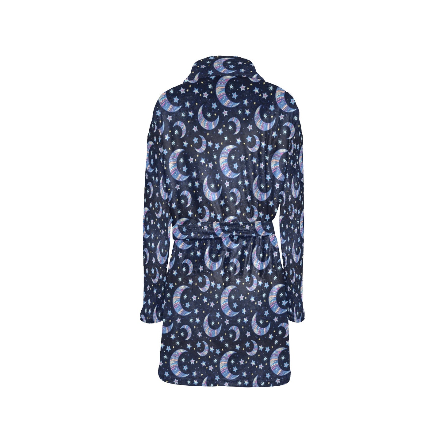 Celestial Moon Pattern Print Design 03 Women's Fleece Robe