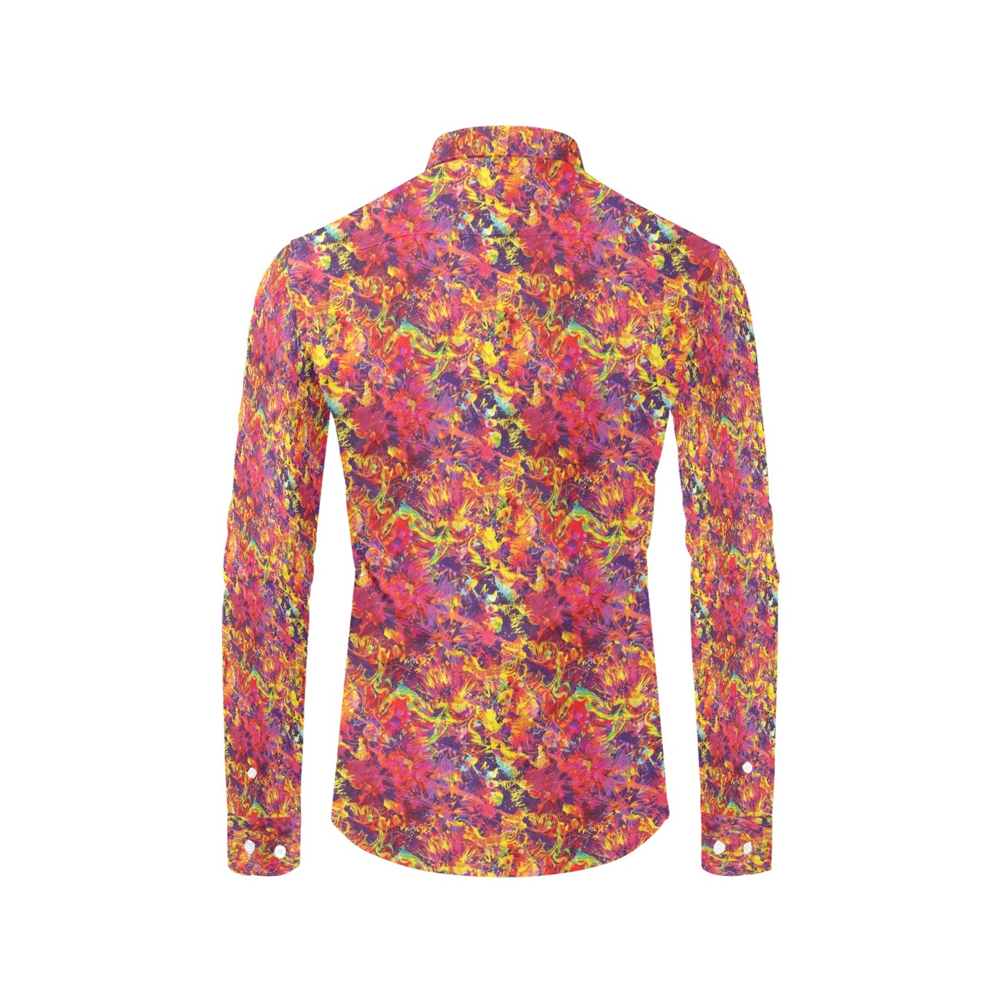 Splatter Print Design LKS303 Men's Long Sleeve Dress Shirt