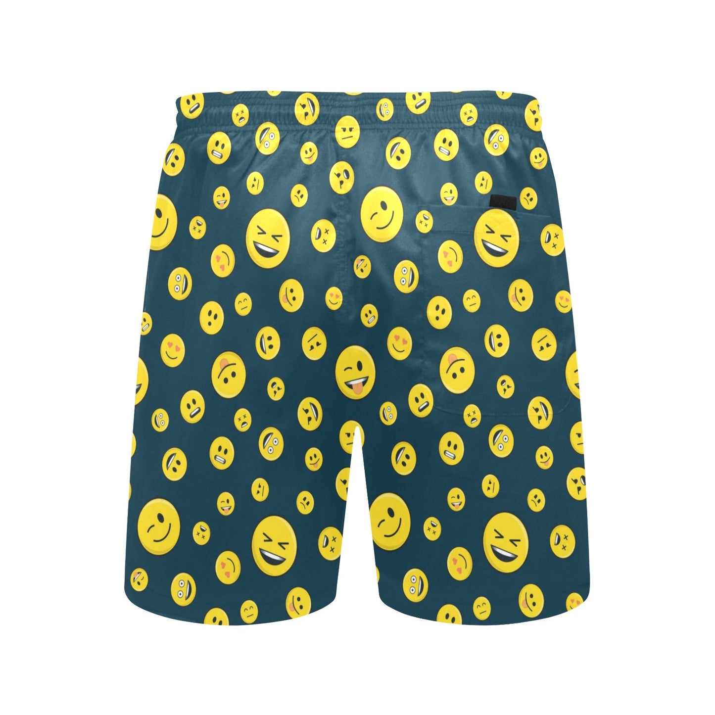 Smiley Face Emoji Print Design LKS301 Men's Swim Trunks Beach Shorts