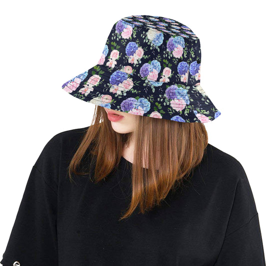 Hydrangea Pattern Print Design HD01 Unisex Bucket Hat