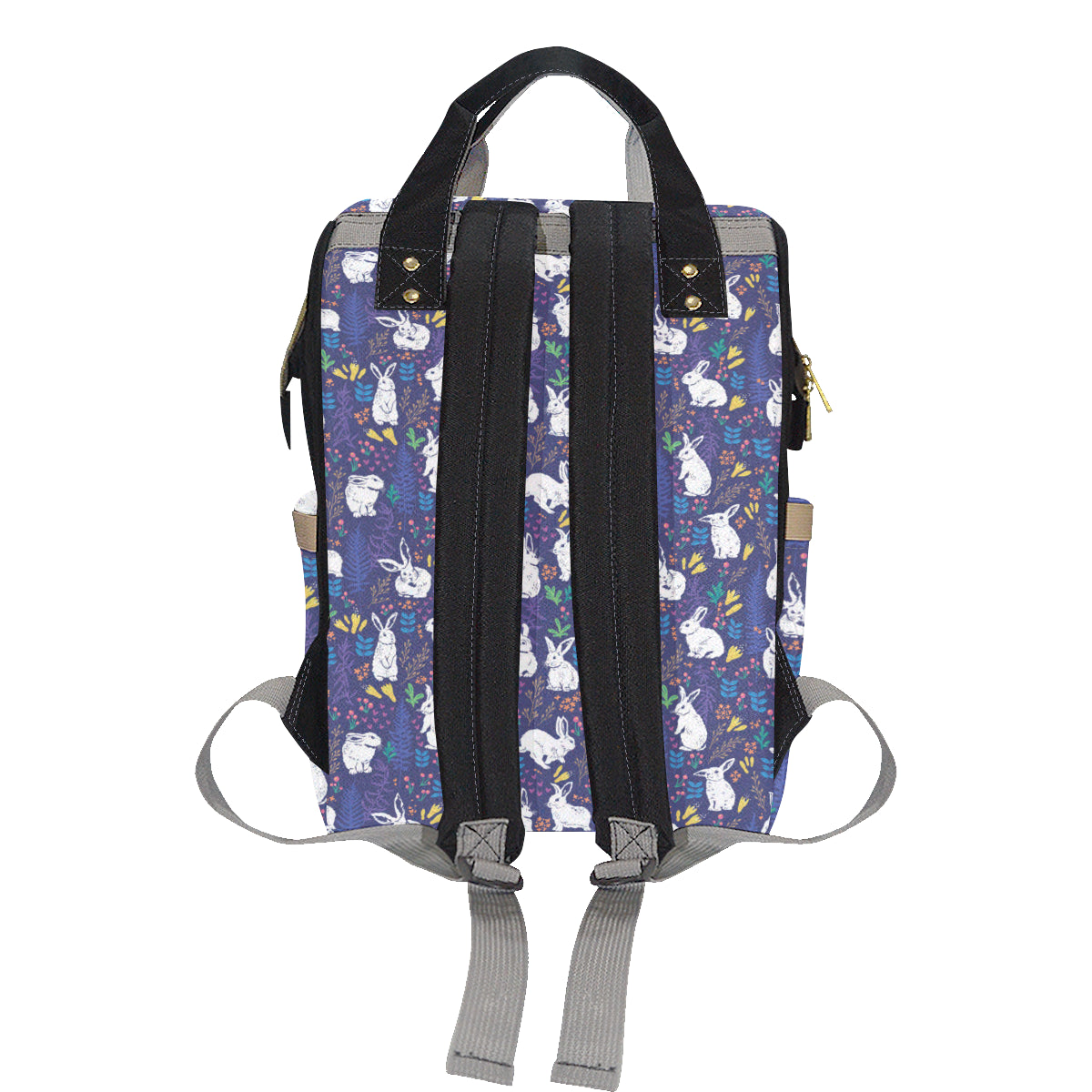 Bunny Pattern Print Design 01 Diaper Bag Backpack