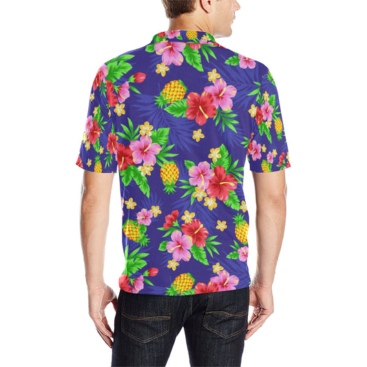 Hawaiian Themed Pattern Print Design H05 Men Polo Shirt