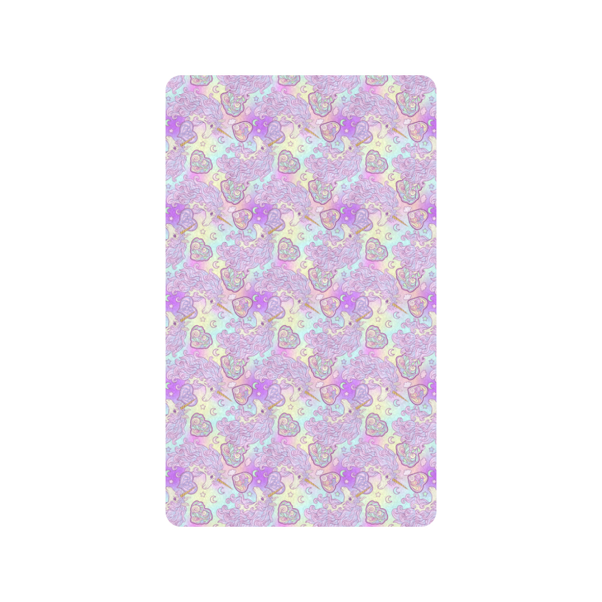 Unicorn Rainbow Star Heart Print Rubber Doormat