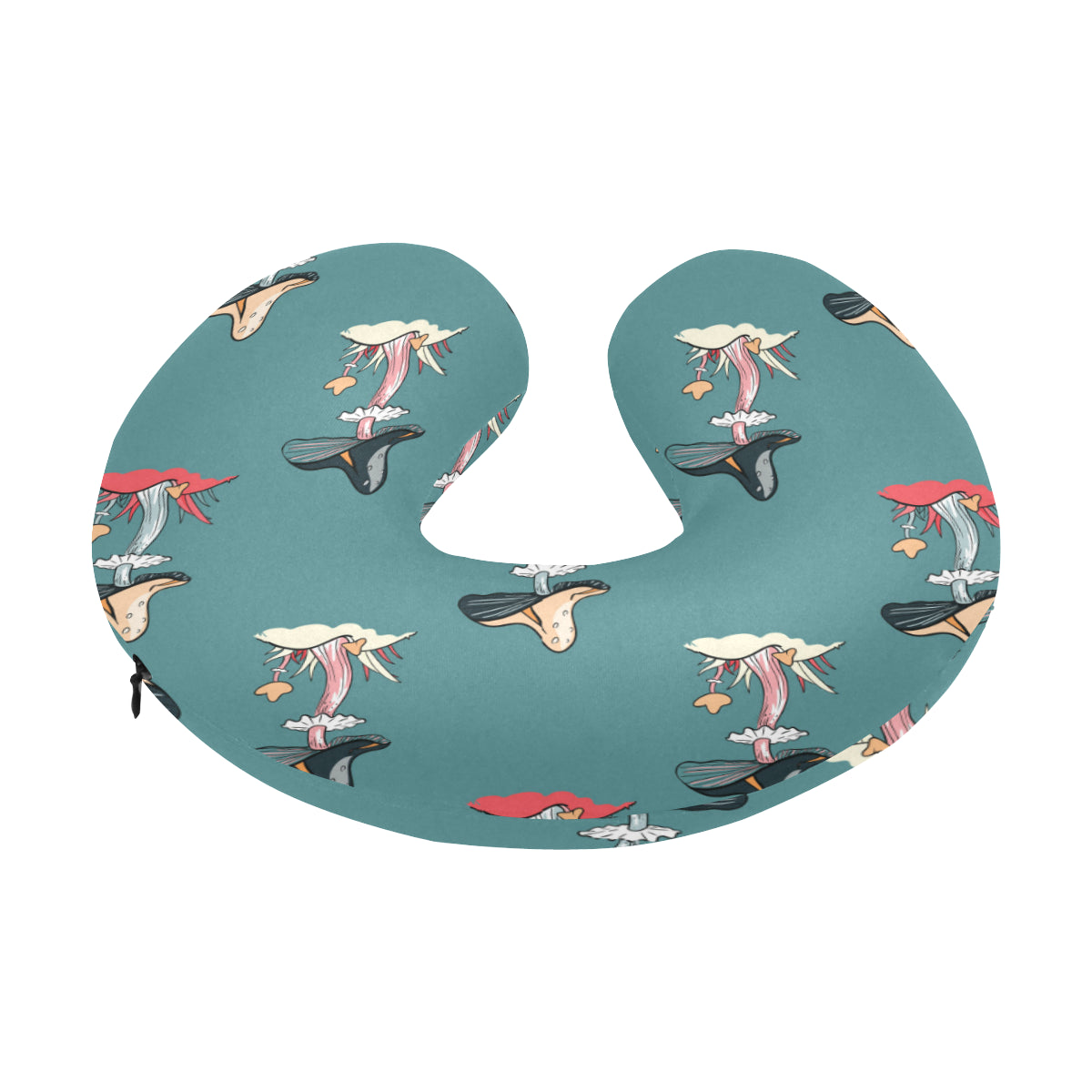 Mushroom Pattern Print Design A04 U-Shaped Travel Neck Pillow