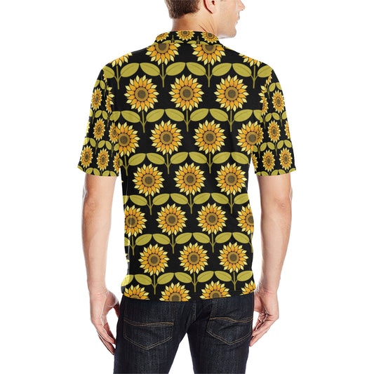 Sunflower Pattern Print Design SF015 Men Polo Shirt