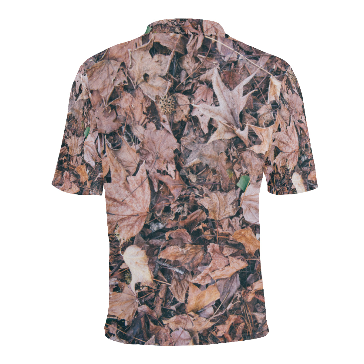Camouflage Realistic Tree Leaf Print Men Polo Shirt