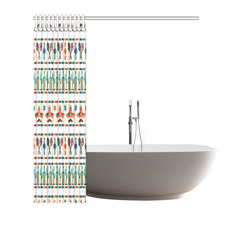 Maracas Mexican Pattern Print Design 01 Shower Curtain