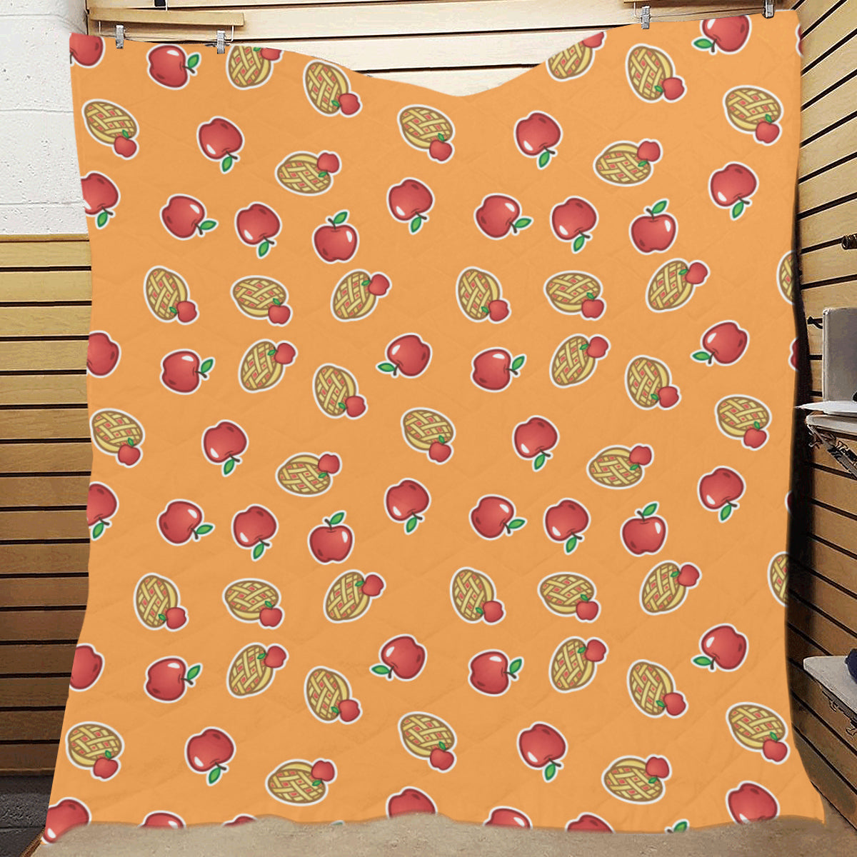 Apple Pie Pattern Print Design 02 Premium Quilt