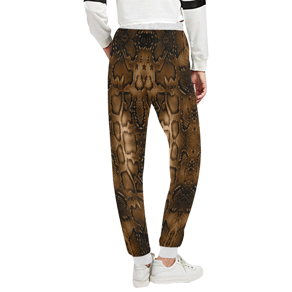 Snake Skin Brown Print Unisex Sweatpants