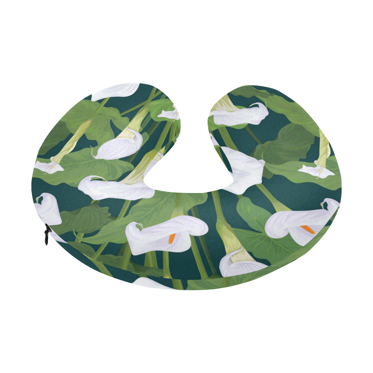 Lily Pattern Print Design 04 U-Shaped Travel Neck Pillow