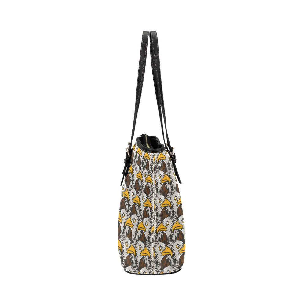 Eagles Head Pattern Leather Tote Bag