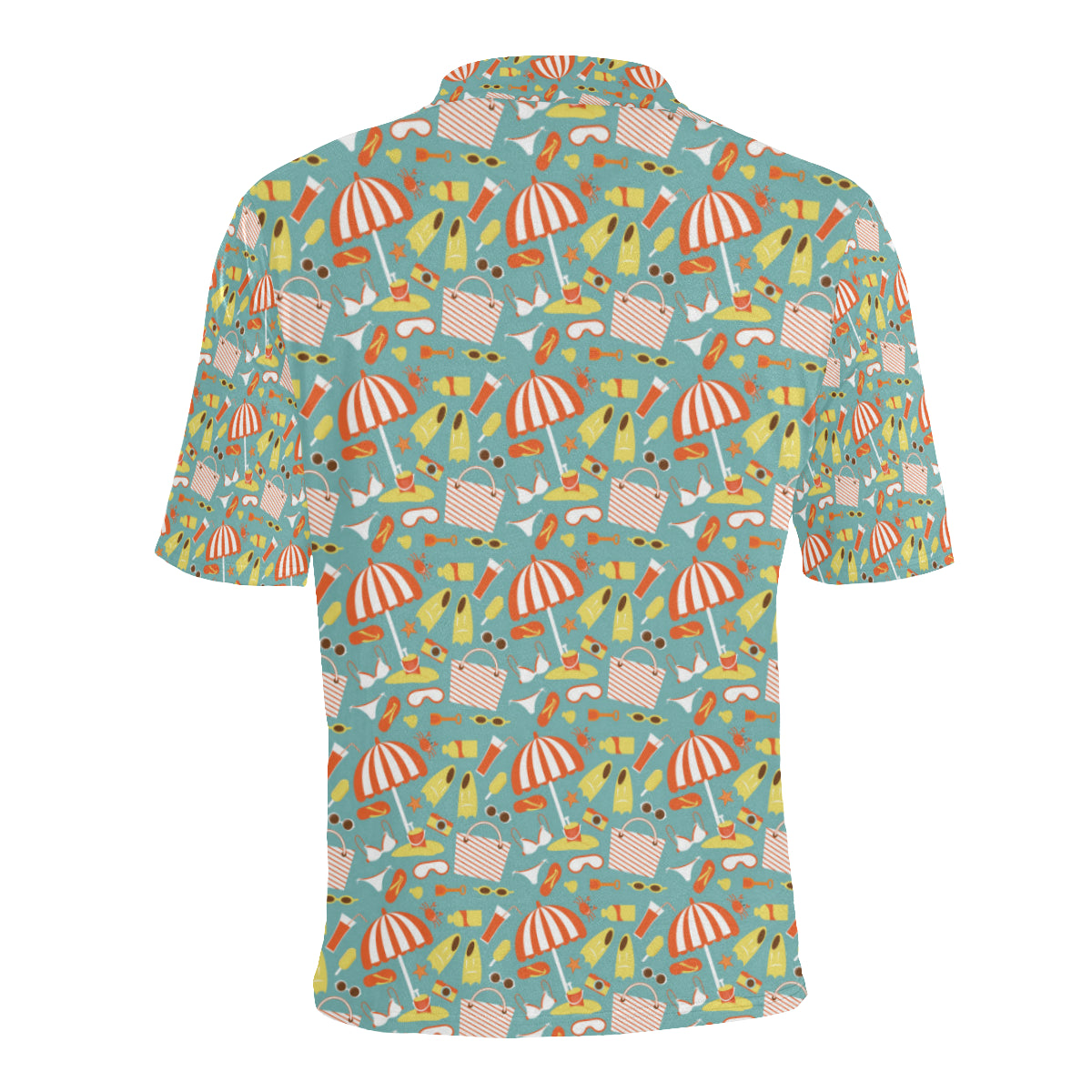 Beach Scene Pattern Print Design 02 Men Polo Shirt