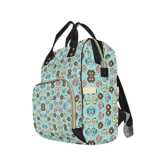 Emoji Donut Print Pattern Diaper Bag Backpack