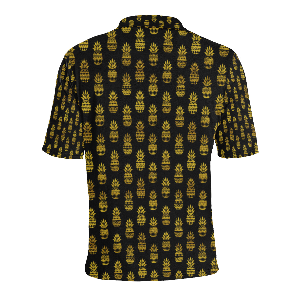 Pineapple Gold Tribal Style Print Men Polo Shirt