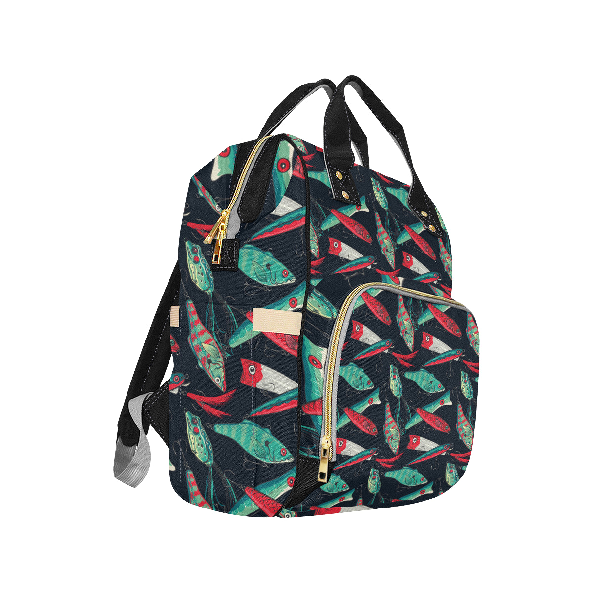 Fishing Bait Pattern Diaper Bag Backpack