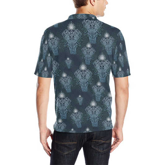 Elephant Mandala Men Polo Shirt