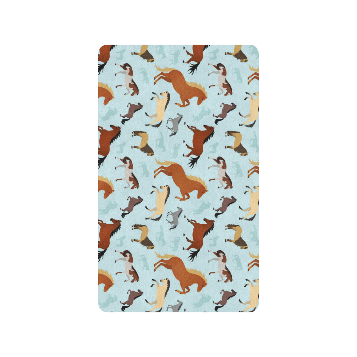 Horse Cute Themed Pattern Print Rubber Doormat