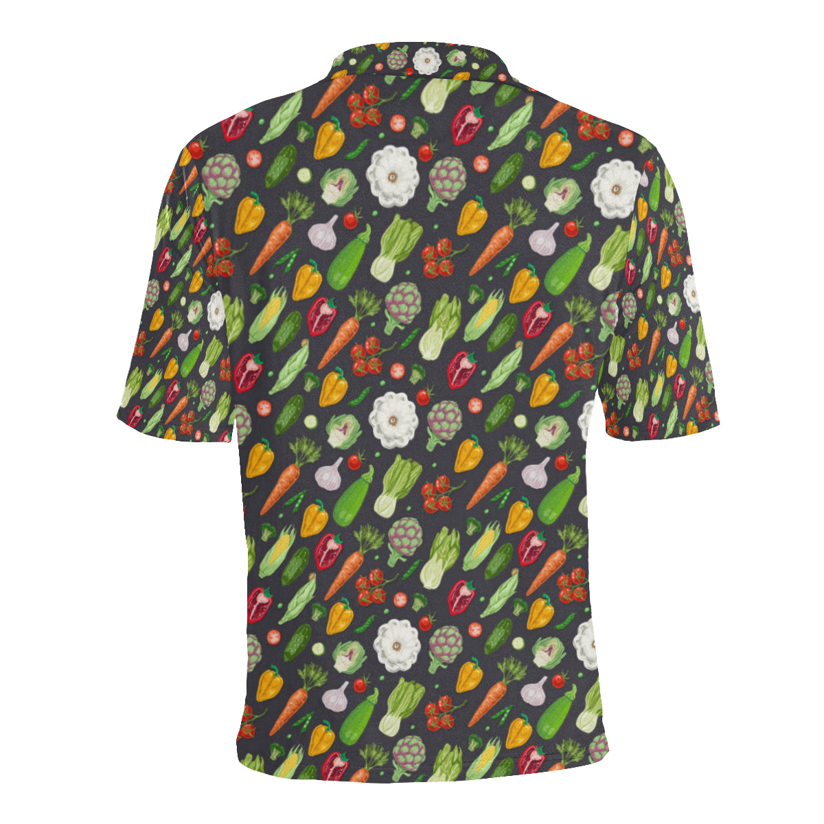 Vegan Pattern Themed Design Print Men Polo Shirt
