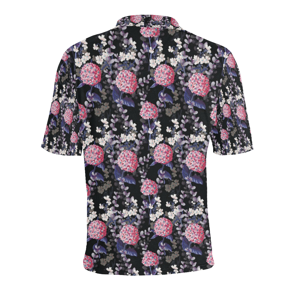 Hydrangea Pattern Print Design HD04 Men Polo Shirt