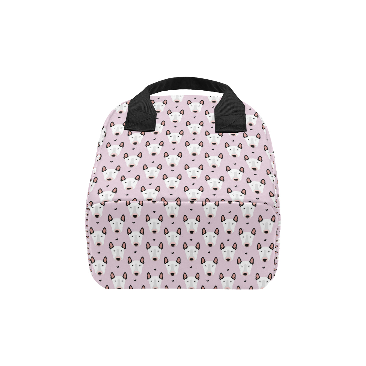 Bull Terrier Pink Print Pattern Insulated Lunch Bag