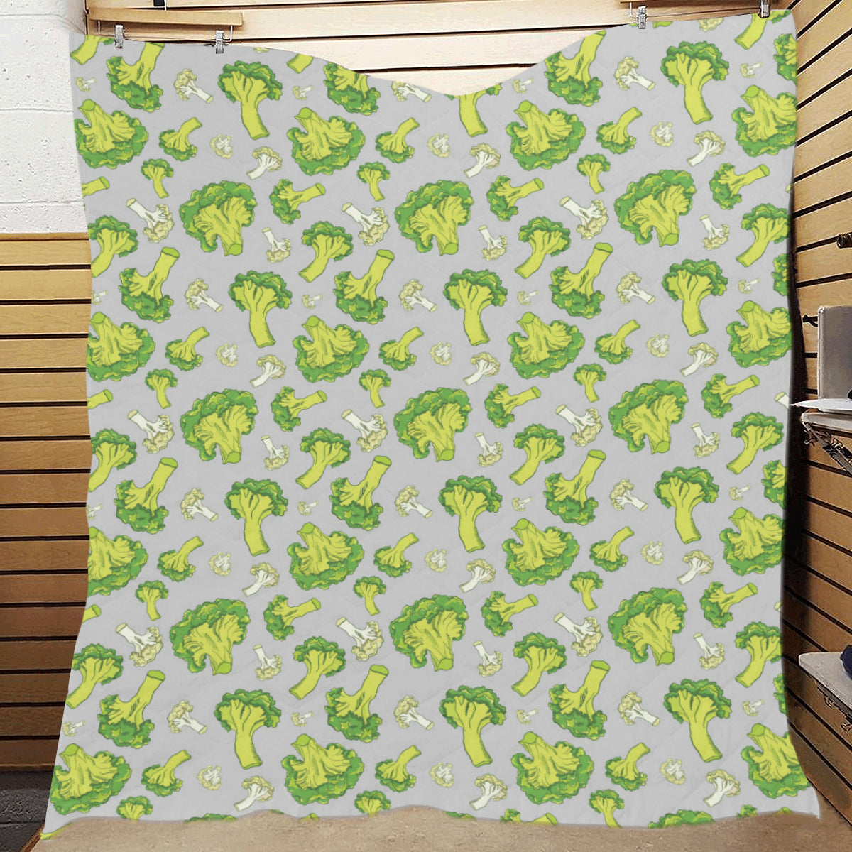 Broccoli Pattern Print Design 03 Premium Quilt