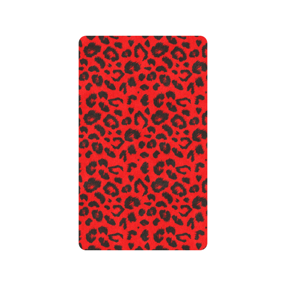 Leopard Red Skin Print Rubber Doormat