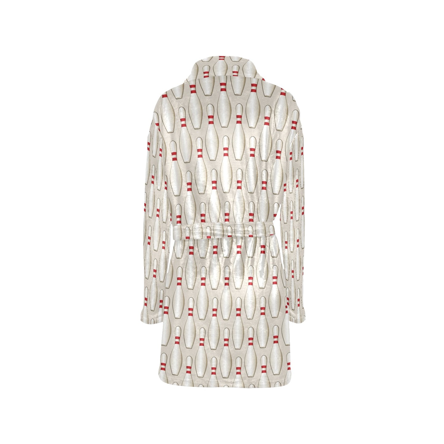 Bowling Pin Pattern Print Design 01 Women's Fleece Robe
